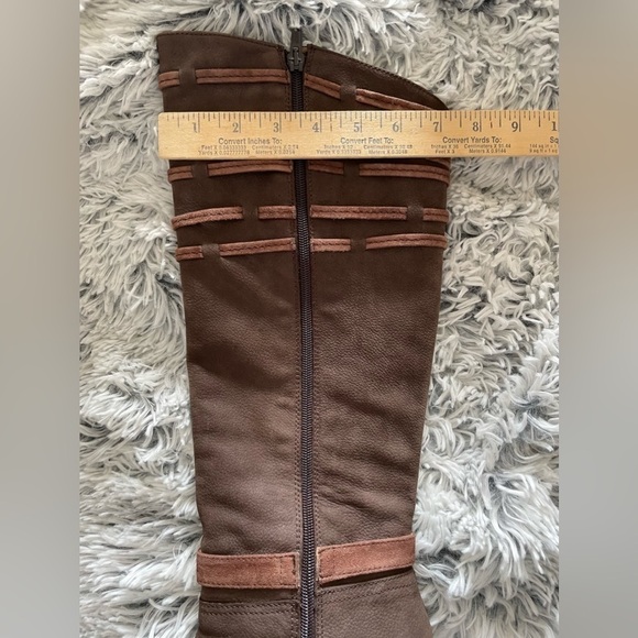 Napoleoni Made in Italy Tall Wedge Heel Brown Suede Winter Boots Size 39 USA 9 - Picture 16 of 16